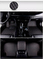 black and gray car mats