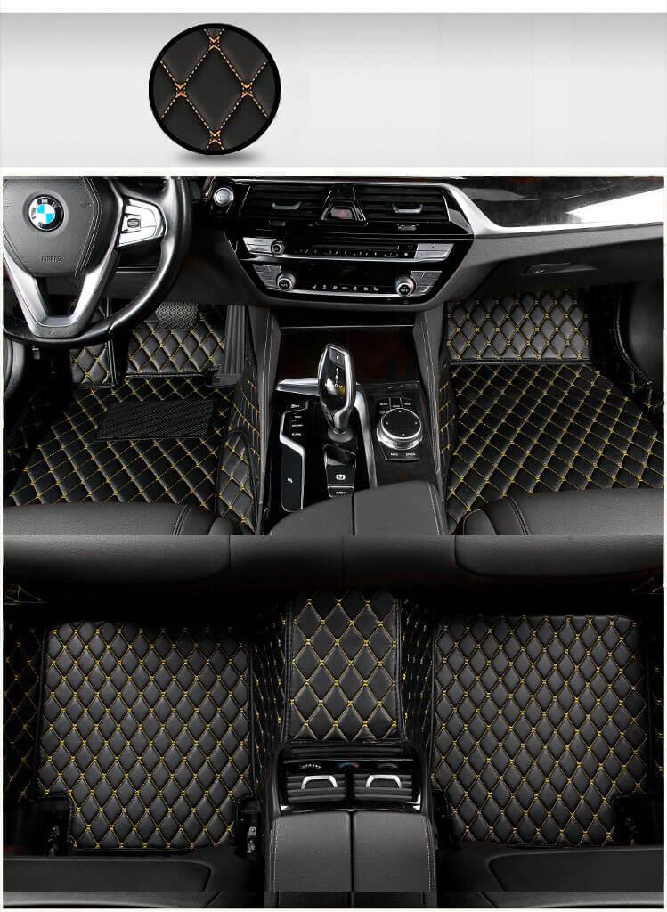 Diamond Stitching Custom Luxury Car Mats Set