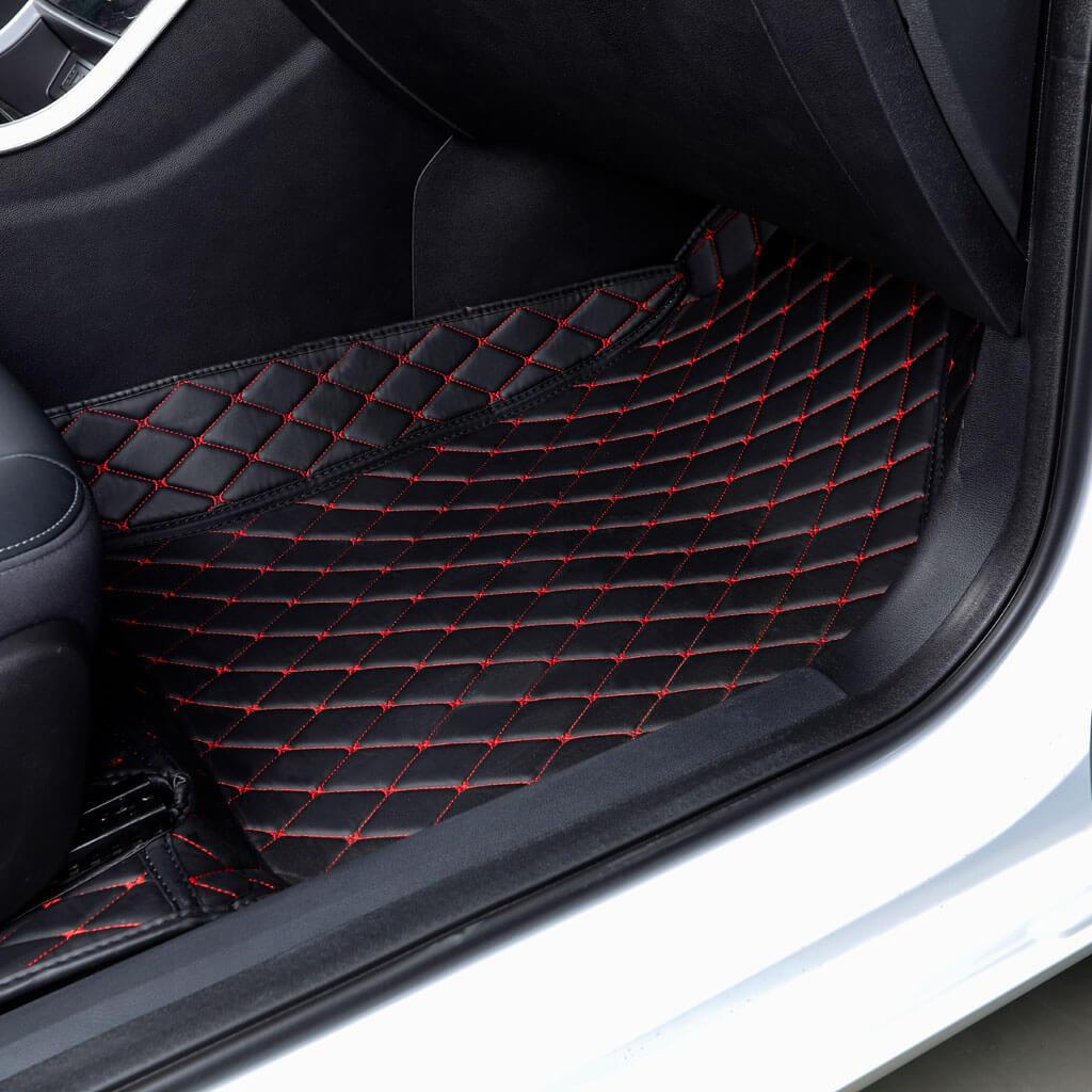 Diamond Stitching Custom Luxury Car Mats Set