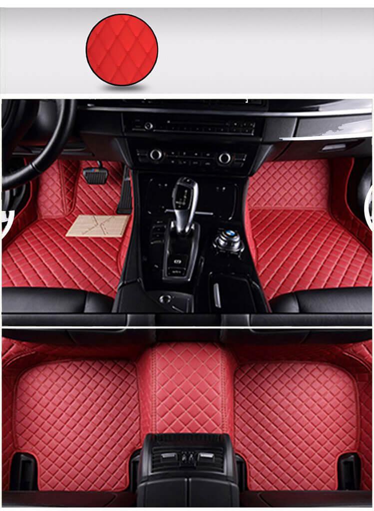 Floor Mats For Car, Truck & SUV Luxus Car Mats Custom All-Weather  Waterproof Diamond Auto Floor Liner Carpets Rugs Black & Blue Stitching